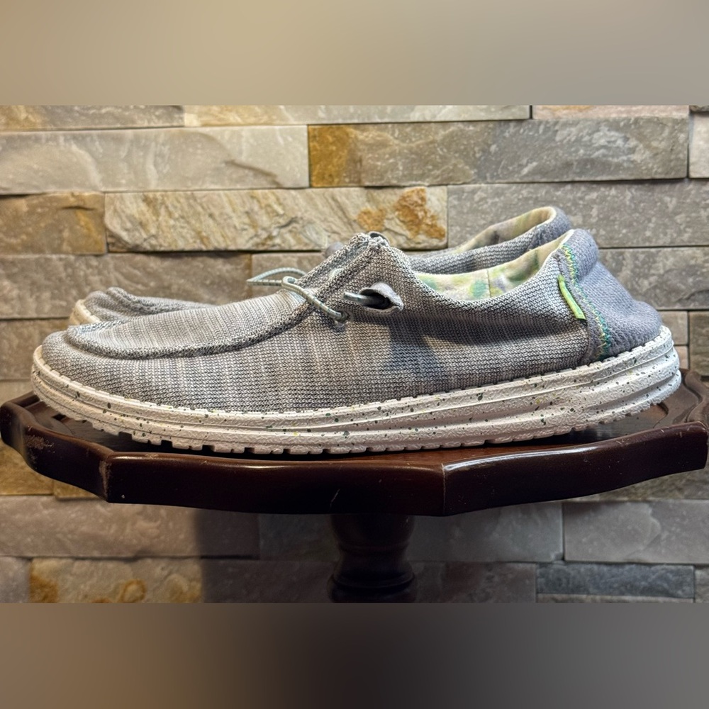 Womans Sz 10 Hey Dude Wendy Stretch Water Boat Shoes Pearl River Grey White EUC